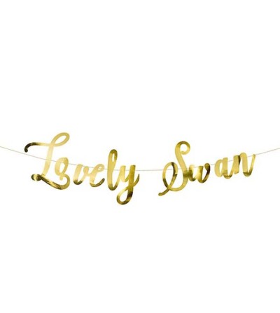 Διακοσμητικό μπάνερ χρυσό “Lovely Swan”