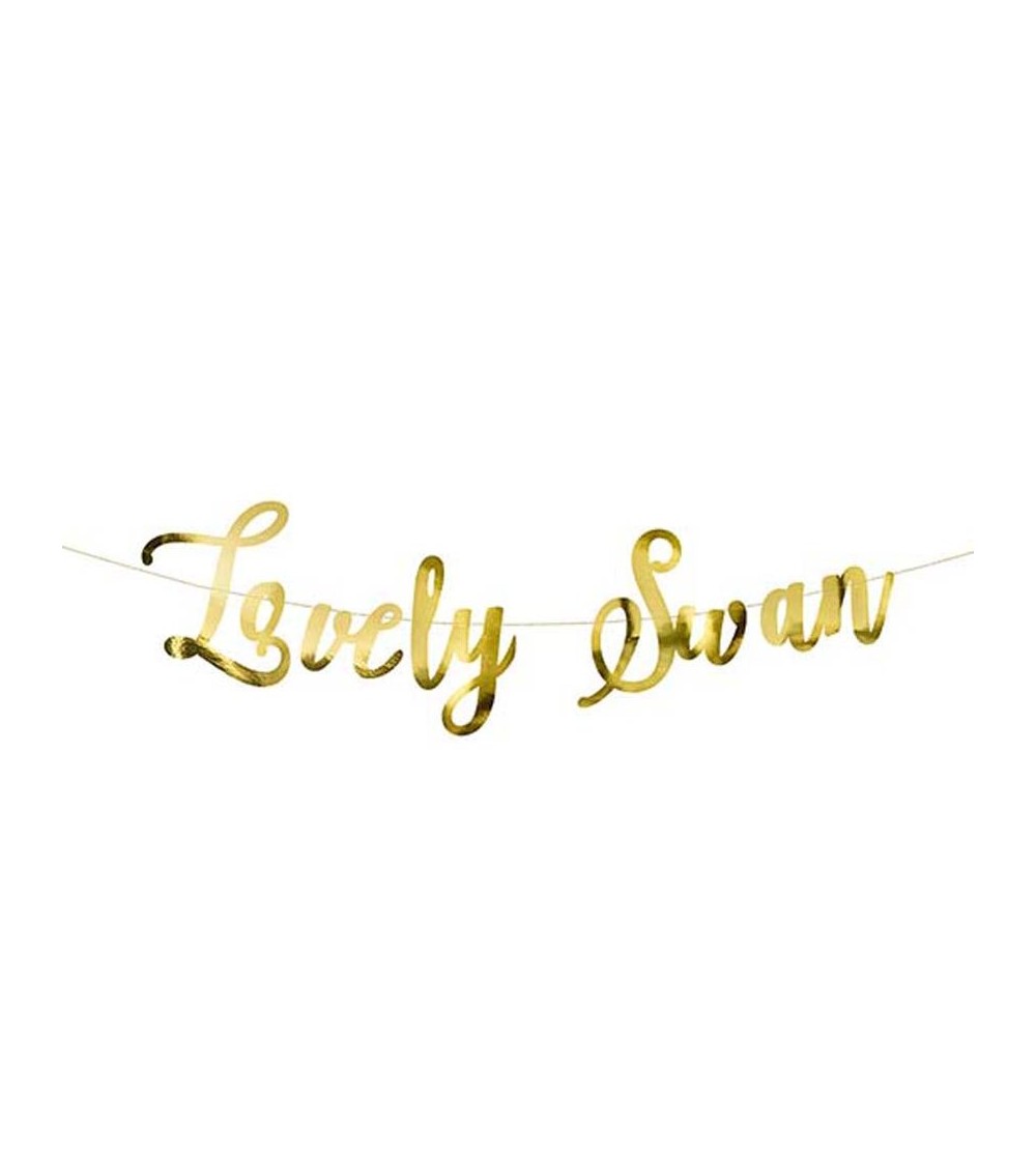 Decorative gold banner “Lovely Swan